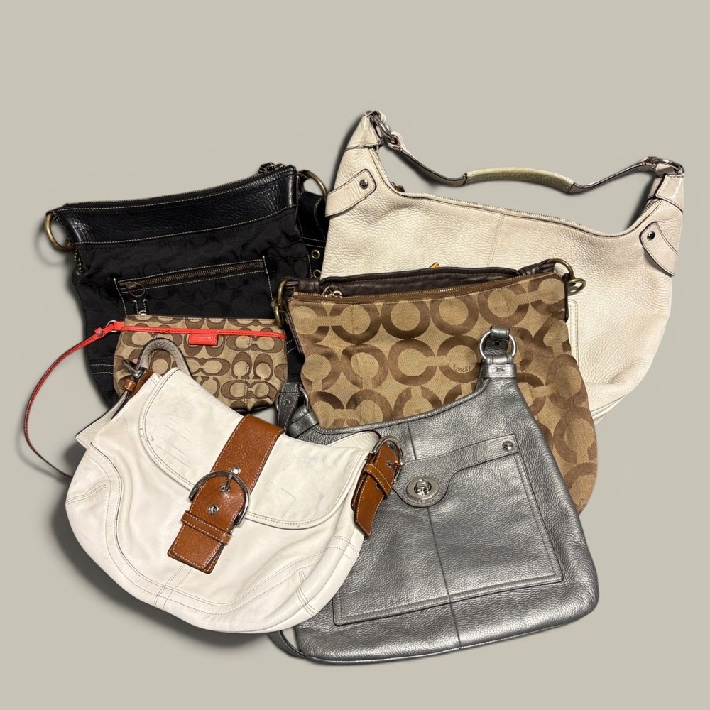 Coach Handbag Lot Women Mixed Sizes Multicolor Fair 6pc Bundle 13155 10403 10402